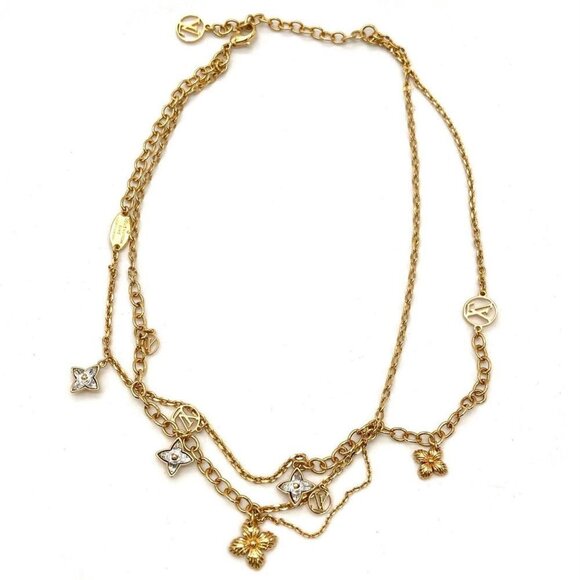 LOUIS VUITTON Gold Monogram Necklace - Picture 1 of 6